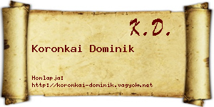 Koronkai Dominik névjegykártya