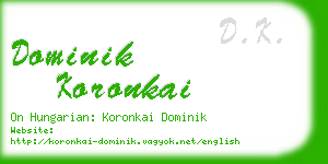 dominik koronkai business card